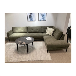 OUTLET - CANNES 3 PERS. SOFA MED OPEN-END - GRØN MITO STOF - MÅL: 297 X 197 CM.
